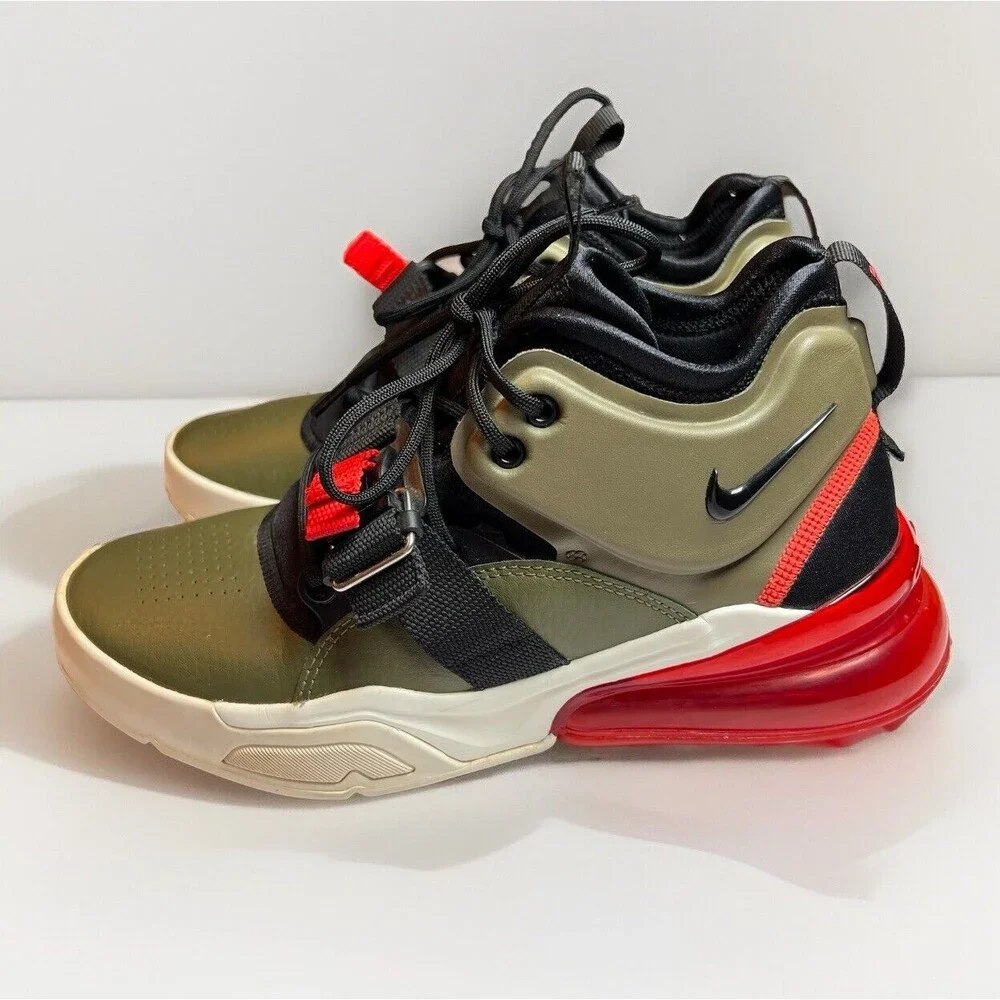 Nike Air Force 270 Medium‎ Olive Red Black White Size 7Y